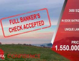 GET THIS Unique Land 3650 SQM In Edde Batr...