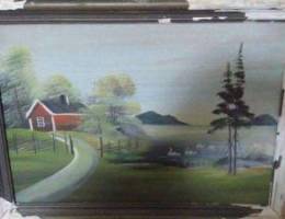 Old Painting, hand made solid wood frame, ...