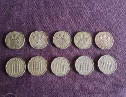 Great Britain (Set of 10) dates 3 pence