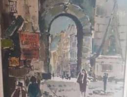 Very old painting from paris "RUE ST DENIS...