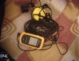 fish finder with cable and head