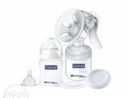 Optimal breast pump manual with 2 bottles