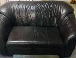 2 Leather Sofas - Dark brown