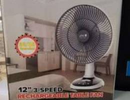 JTC RECHARGEABLE fan 12" 3 speed