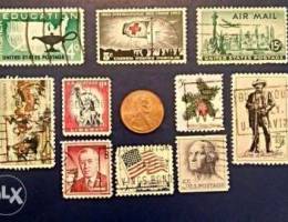 USA old stamps and coins collection 1