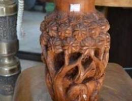 vase solid wood engraved