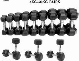 New Sport Rubber Hex Dumbbell