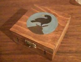 Folk art vintage wood box