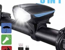 Bicycle Horn + Light USB Rechargeable LED ...