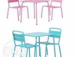 metal table and chairs for kids