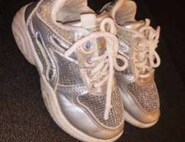 silver shoes in a good condition size 24