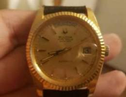 bulova vantage watche day date plated gold...