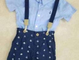 H&M baby boy set blue salopette new with t...