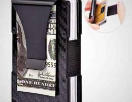 Carbon Fiber Wallet . Cards Pull-Out Strap...