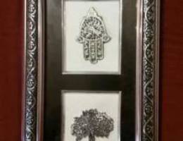 hand of fatima and tree and camels