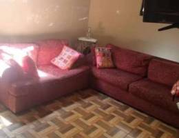 2 antique American red sofa's for sale