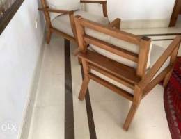 2 wooden armchairs