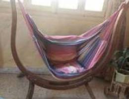 wooden swing hammock