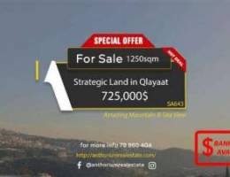 Strategic Land in Klayat with AMAZING view...