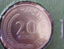 20 cents Singapore from 1980