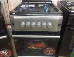 Gas oven 4 eyes silver black New