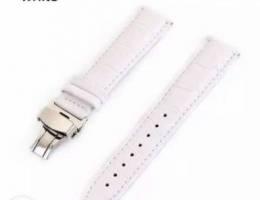 21 mm Genuine leather watchband. With doub...