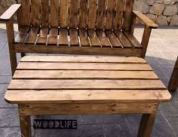 4 set wooden outdoor furniture