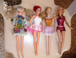 10 Barbie flex legs weared dolls, fixed he...