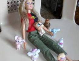 Barbie PUPPIES VET like new doll + 7 puppi...