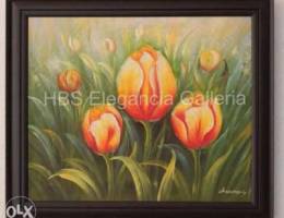 Tulip oil painting 72x62 cm