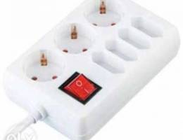 power outlet 7 sockets white german design