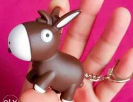 Funny led light and sound donkey keychain ...