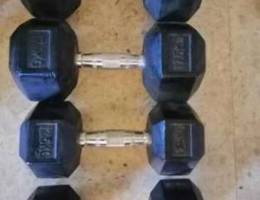 Hexagon dumbbells