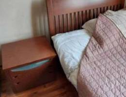 Wooden single bed & Nightstand