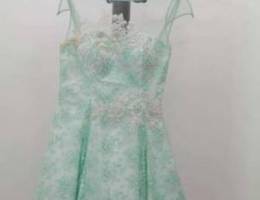 short dress color aqua and white size 38, ...