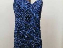 short dress paillette navy color size 34, ...