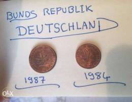 Old Deutschland Coins ( 2 Pieces ) Ù‚Ø·Ø¹ØªÙŠÙ†