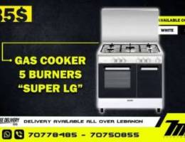 Offer Gas Cooker 5 burners ( Super LG )