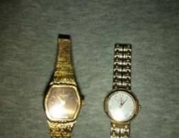 2 original gold plated watches swiss made ...