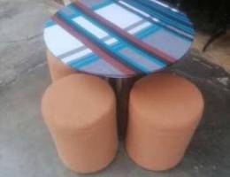 4 ottoman with table