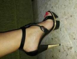 High heels black & gold