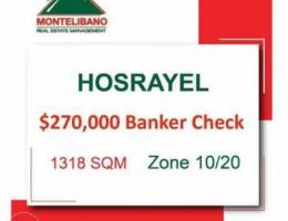 1318 SQM!! Land in Hosrayel!! $270,000 Ban...