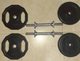 Dumbells and zigzag axe for sale