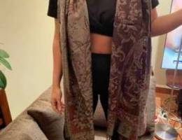 brown scarf with designs