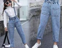 Girls' salopette jeans