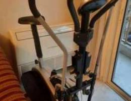 Elliptical + bicycle with dumbbells