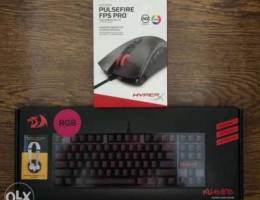 hyperx pulsefire fps pro+redragon k552