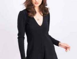 V-Neckline Long Sleeve Playsuit