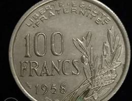 Rare 100 francs 1958