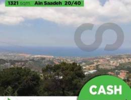 UNIQUE LAND!! 1321 SQM in Ain Saadeh!! REF...